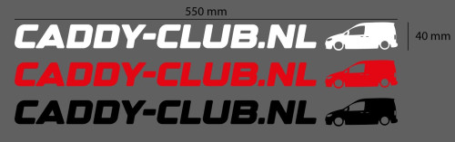 Caddy-club.nl clubsticker raamsticker rood
